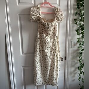 House of CB Floral Cream Maxi Dress